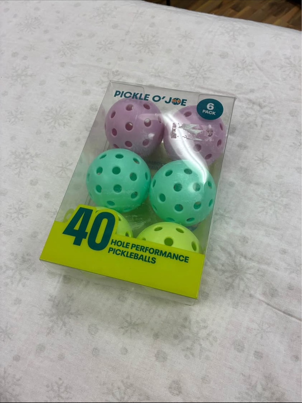 Pastel Pickleballs 6-Pack - Purple, Mint, Yellow